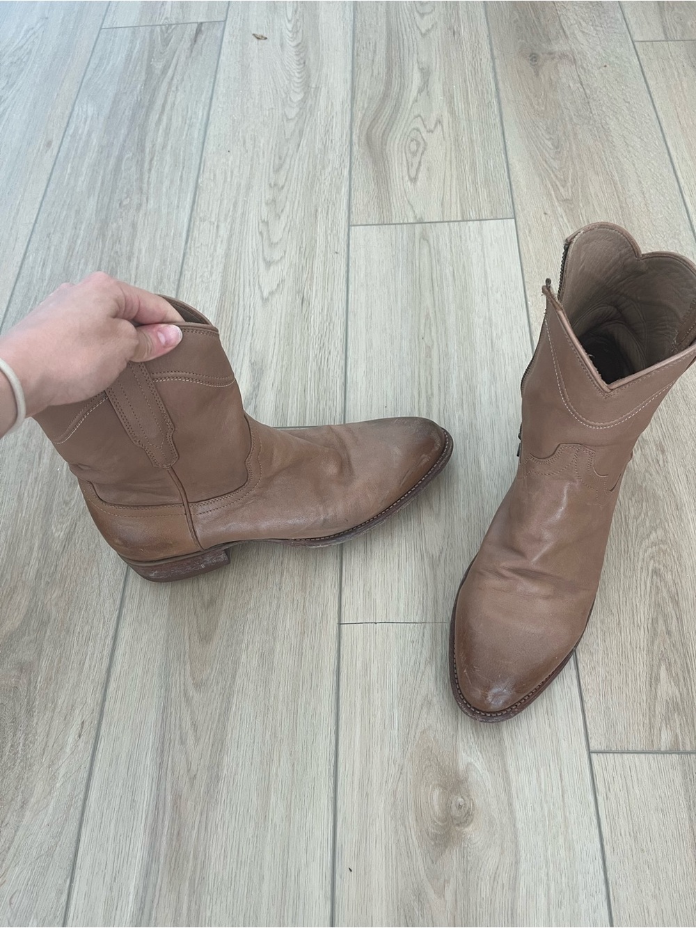 Tecovas Light Brown Leather Cowboy Boots